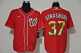Nationals 37 Stephen Strasburg Red Nike Cool Base Player Jersey,baseball caps,new era cap wholesale,wholesale hats